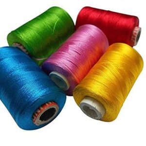 AM Silk Shiny Bright Thread spools for Wrapping - Set of 5 Colours